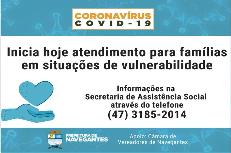 Navegantes inicia hoje atendimento para famílias em situações de vulnerabilidade.