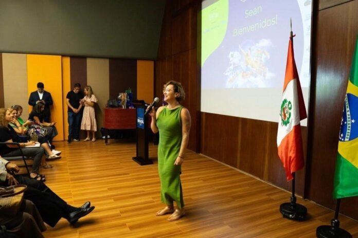 Andrezza Negrini durante ação do Visite BC 2024
